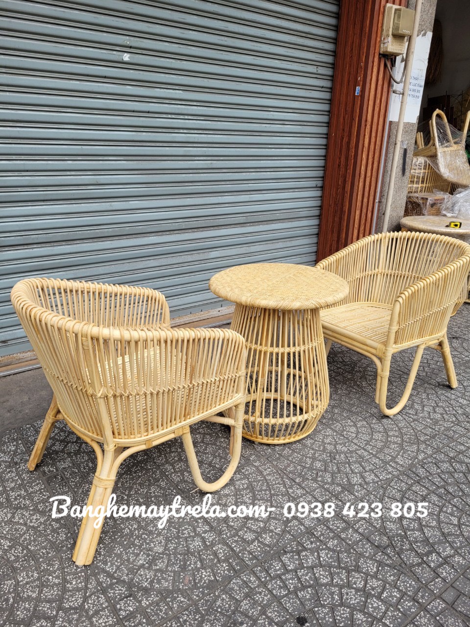 Bàn ghế mây tự nhiên uống trà